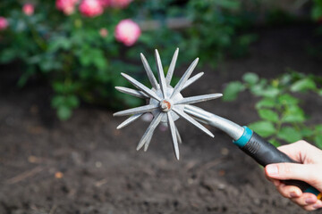 Manual star cultivator close up....