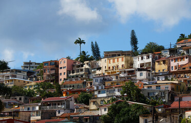 Obraz premium View over the colorful Caribbean houses of Fort de France, Martinique