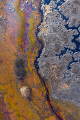 Abstract aerial landscape of a lake