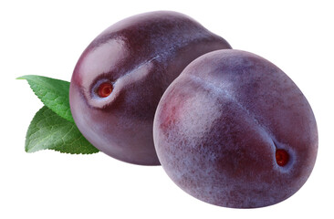 Two plums cut out