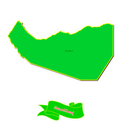 Vector map of Somaliland with subregions in green country name in red