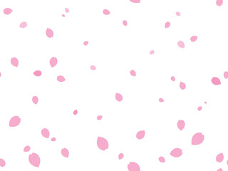 シンプルな桜吹雪のシームレスイラスト