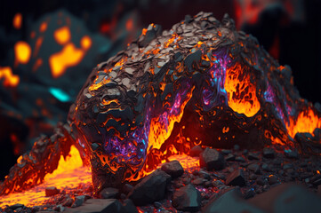 Colorful Lava. Abstract digital Design. Created by Generative AI