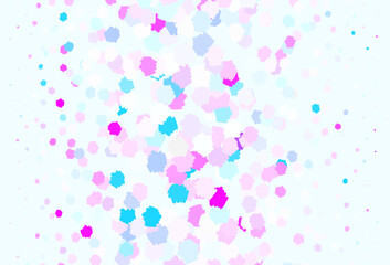Light Pink, Blue vector template with chaotic shapes.