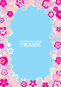 Pink and magenta Cherry blossom vector Illustration for wedding invitations