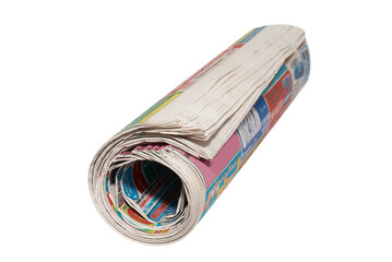 Rolled newspapers in PNG isolated on transparent background