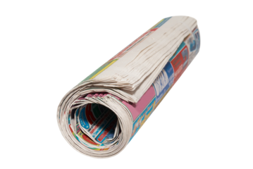 Rolled newspapers in PNG isolated on transparent background