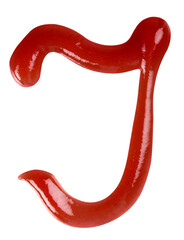 Ketchup J Letter Isolated