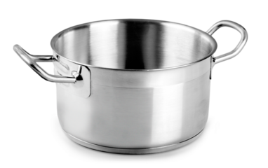 Silver steel pan for sauce and soup