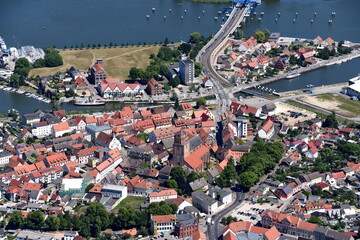 Hansestadt Wolgast, Altstadt mit Schlossinsel und Peenestrom 2016
