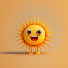 Cute Cartoon Sun Character (Generative AI)