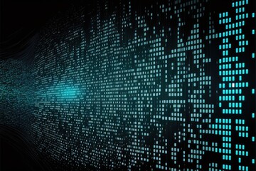 Digital data matrix technology background with binary code cyber concept