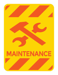 maintenance sticker or sign, vector illustration