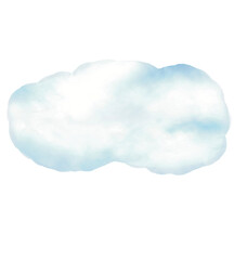 Watercolor illustration of beautiful blue Cloud. Idea for background, icon, children’s art, books
