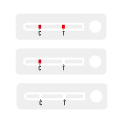 Illustration of rapid antigen test on isolated background. ATK interpretation. 