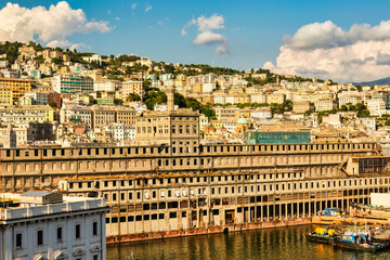 Fototapeta premium Genoa seaside view Harbor town