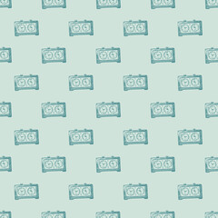 Chess clock engraved seamless pattern. Retro watch for chess game in hand drawn style. Sketch texture for fabric, wallpaper, textile, print, title, wrapping paper. Vector illustration.