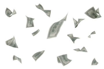 Money banknotes flying, concept of economic wealth and success