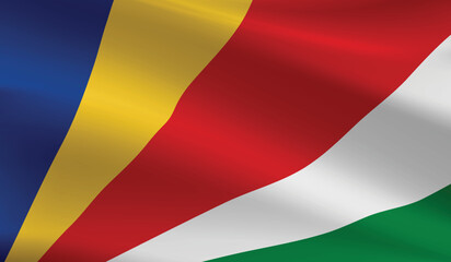 Obraz premium Seychelles flag background.Waving Seychelles flag vector