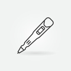 3D Pen vector concept icon or symbol in outline style