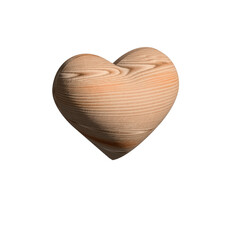 3d heart made of natural chestnut