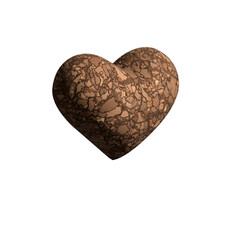 3d heart made of natural peel
