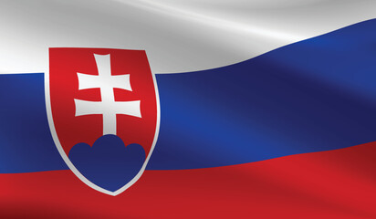 Slovakia flag background.Waving Slovakia flag vector