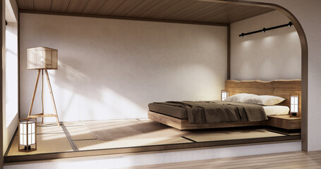 Obraz premium Minimalist wabi sabi interior mock up design, room muji sytle