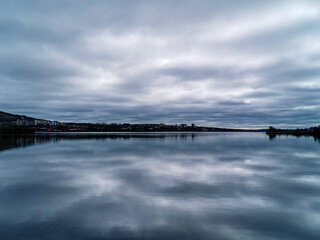 Obraz premium sunset over the river , image taken in sweden, scandinavia, , europe