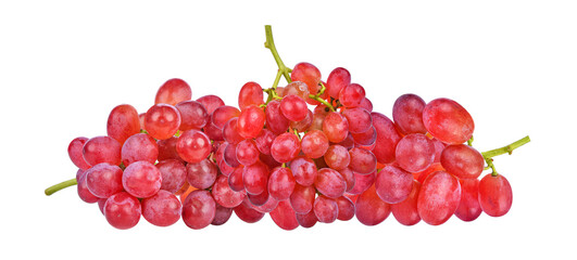 Red grapes isolated on white background.