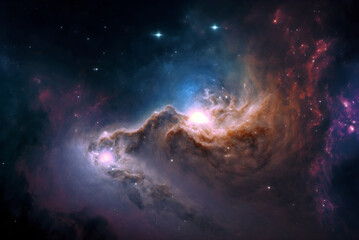 Naklejka na ściany i meble Beautiful Space Nebula