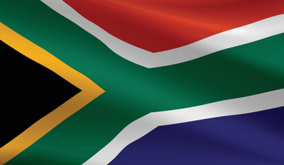 Fototapeta premium South Africa flag background.Waving South African flag vector