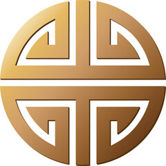 Golden Chinese symbol Shou