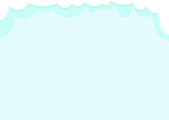 Blue delicate background with white clouds on top
