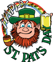 happy st pats day with leprechaun fac