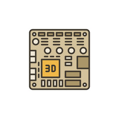 Controller Board for 3D printer vector concept colored icon
