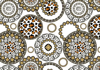 geometric circles in leopard pattern
