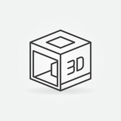 Creative 3D Printer vector concept outline icon