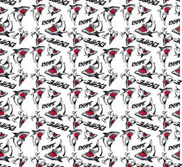 shark seamless pattern textile sublimation