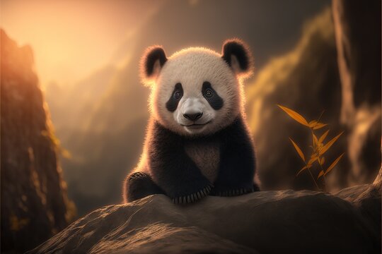 panda bear standing