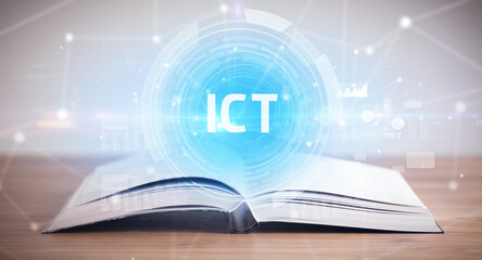 Open book with abbreviation concept