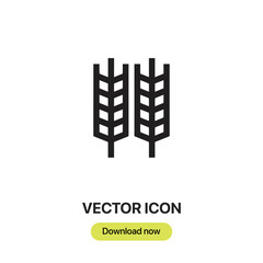 wheat icon vector. Linear style sign for mobile concept and web design.wheat symbol illustration. Pixel vector graphics - Vector.