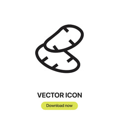 potato icon vector. Linear style sign for mobile concept and web design.potato symbol illustration. Pixel vector graphics - Vector.