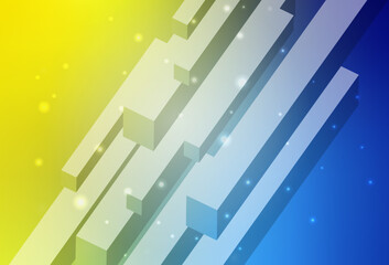 Fototapeta premium Light Blue, Yellow vector texture in rectangular style.