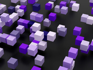 3d rendered abstract purple and black background with square shape