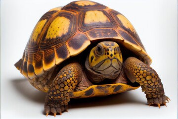 Close up of a Box Turtle isolated on a white background