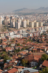Modern property being construction alongside derelict traditional housing in Ankara, the Turkish capital. .....