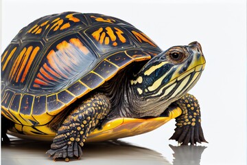 Obraz premium Close up of a River Cooter Turtle isolated on a white background