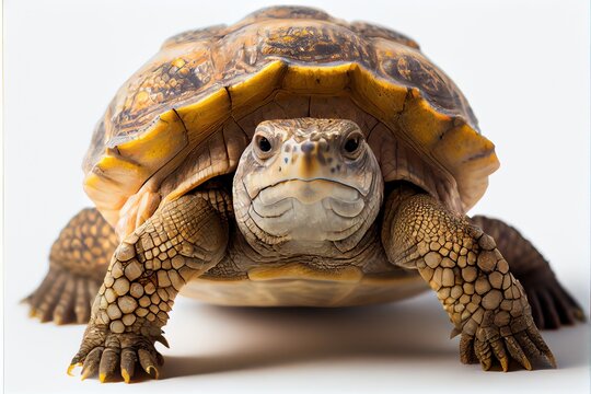 Close up of a Snapping Turtle isolated on a white background