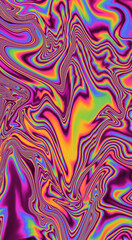 Abstract psychedelic background with rainbow smudges and stains, like on gasoline film. Vertical format for stories and posts.